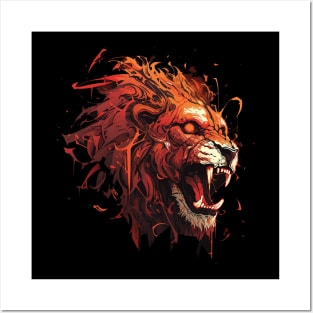 angry lion Posters and Art